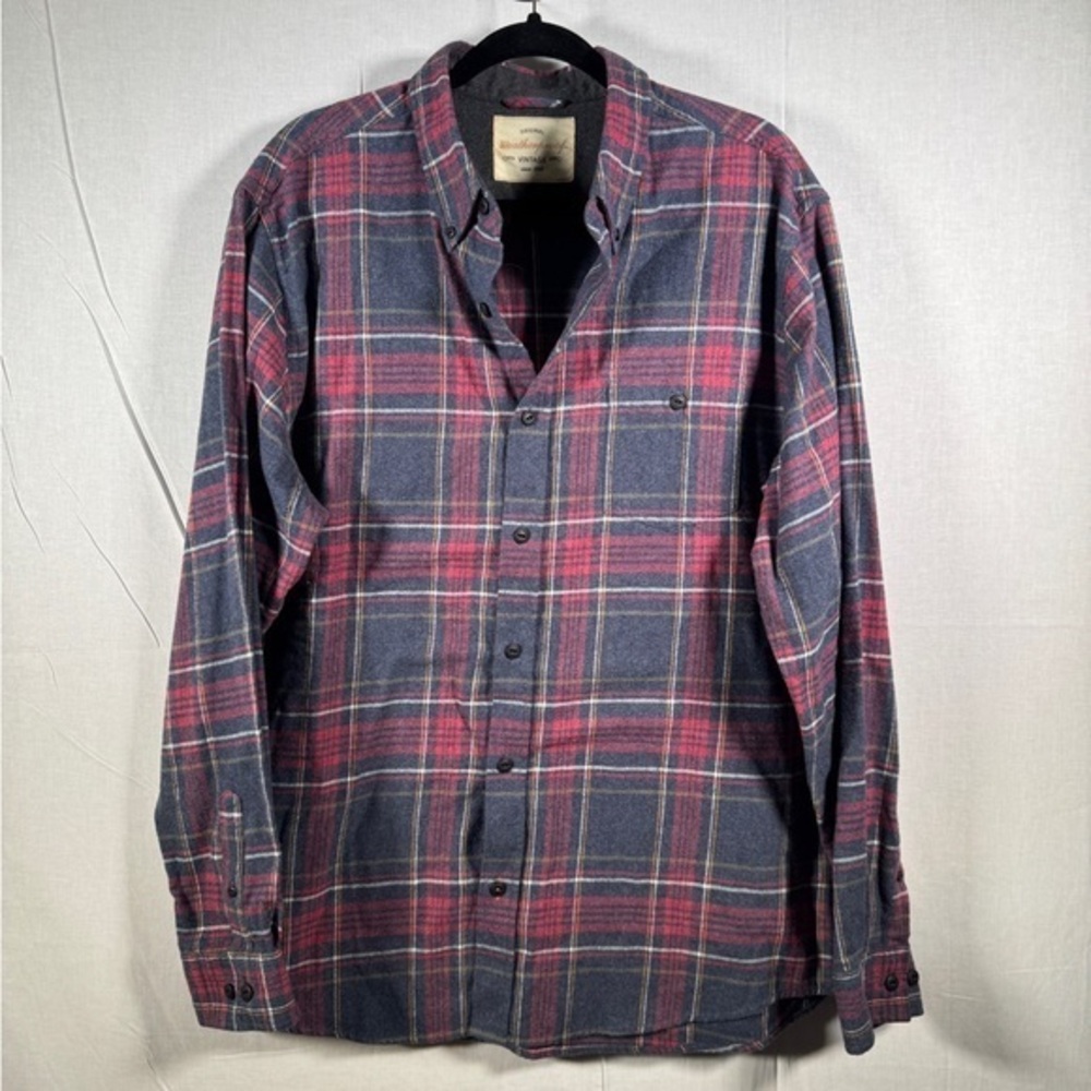 Men's Weatherproof Vintage Plaid Shirt - Red and Blue Size XL